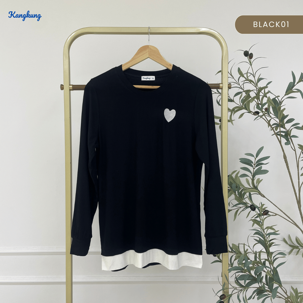 KANGKUNG ILANA BLOUSE RIBBED KASUAL YANG SELESA - KK104