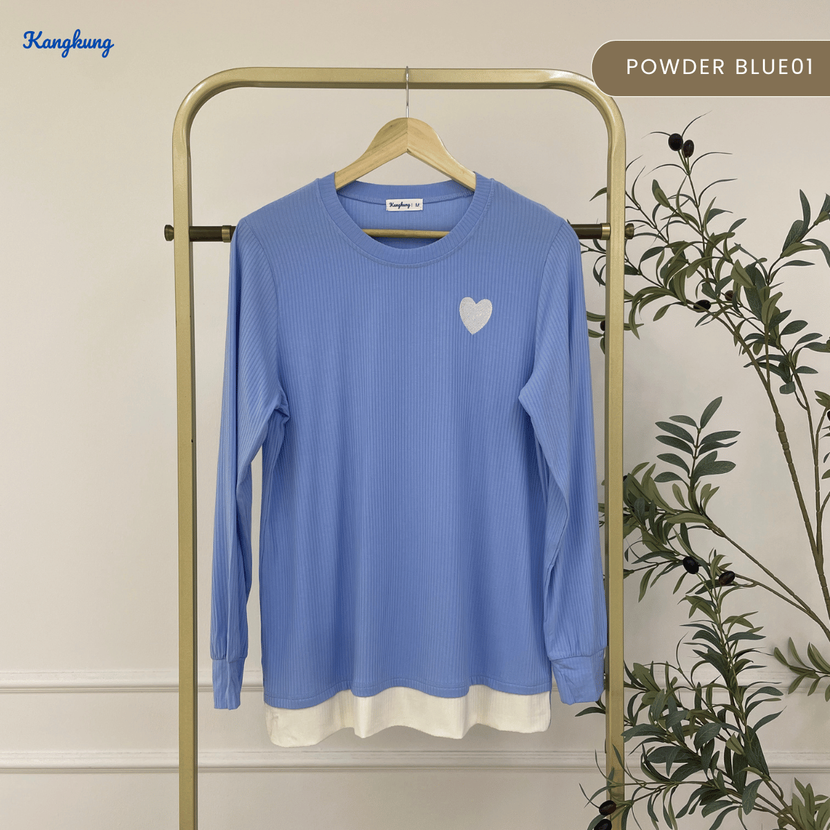 KANGKUNG ILANA BLOUSE RIBBED KASUAL YANG SELESA - KK104