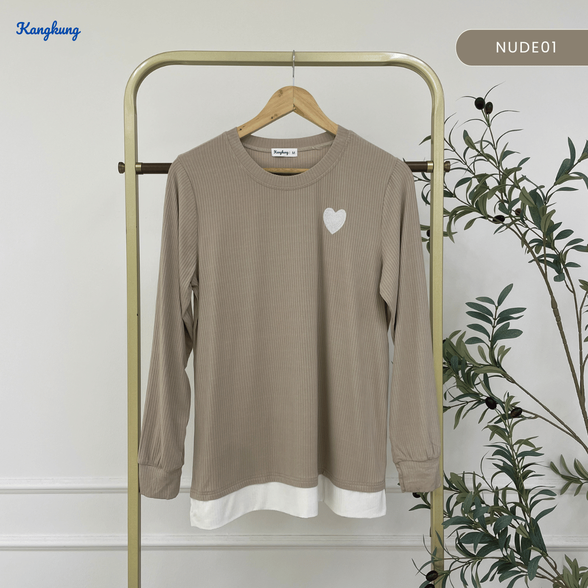 KANGKUNG ILANA BLOUSE RIBBED KASUAL YANG SELESA - KK104