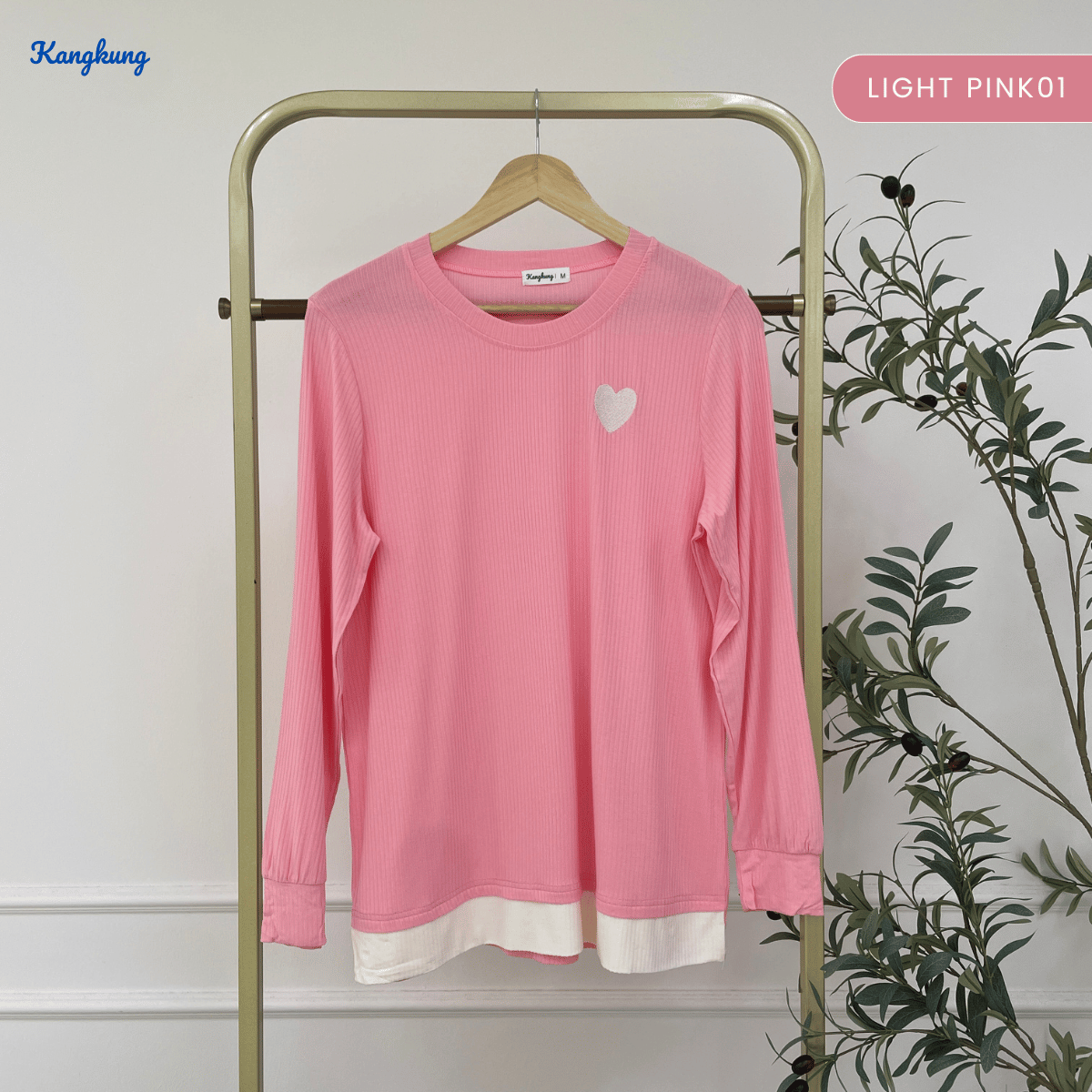 KANGKUNG ILANA BLOUSE RIBBED KASUAL YANG SELESA - KK104