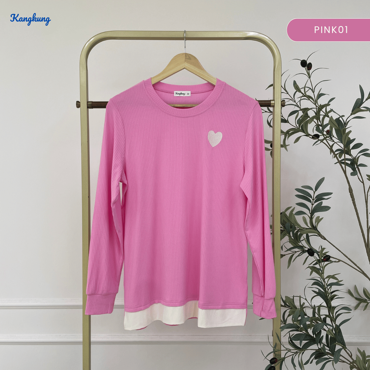 KANGKUNG ILANA BLOUSE RIBBED KASUAL YANG SELESA - KK104