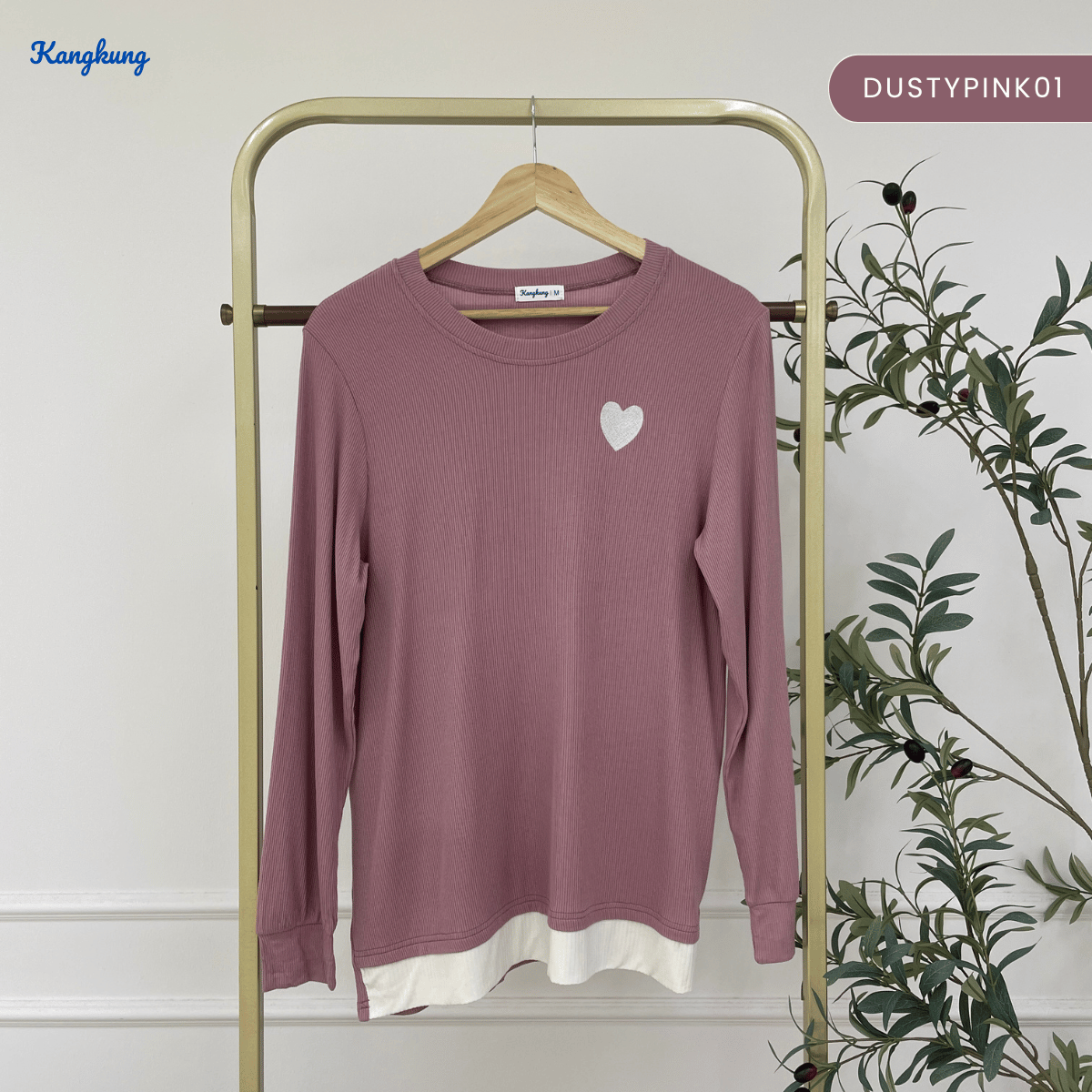 KANGKUNG ILANA BLOUSE RIBBED KASUAL YANG SELESA - KK104