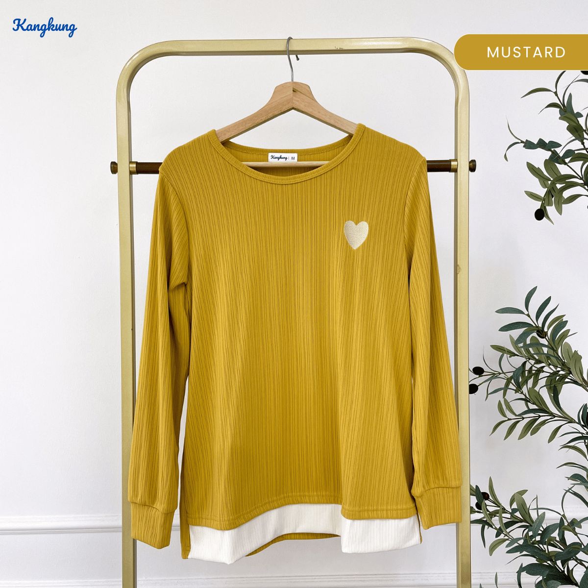 KANGKUNG ILANA BLOUSE RIBBED KASUAL YANG SELESA - KK104