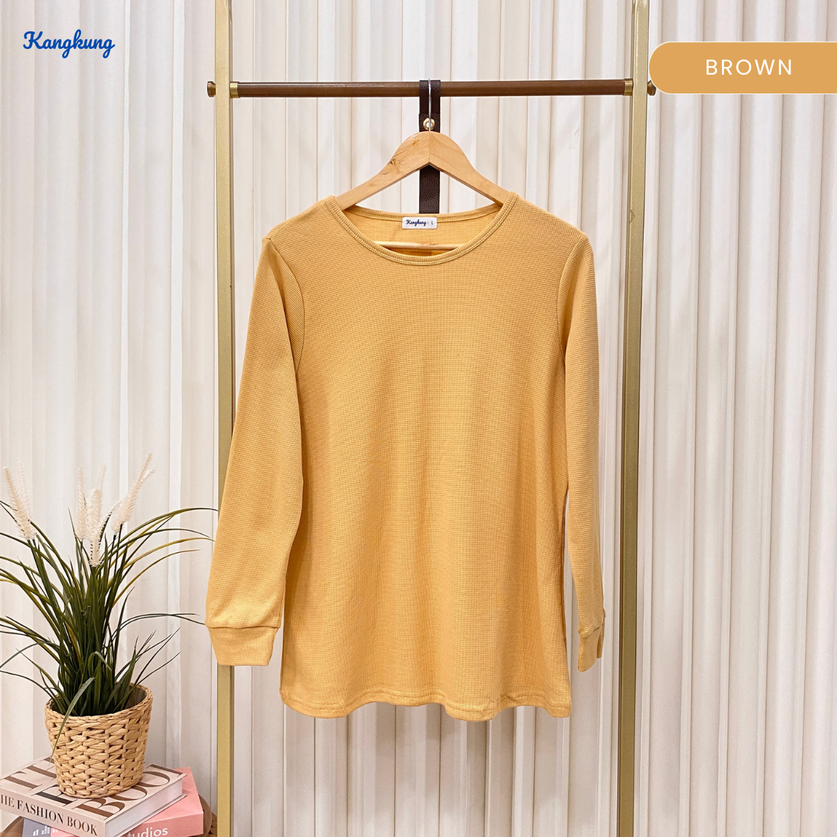 Lessy Ribbed-Textured Pullover Shirt - KK113
