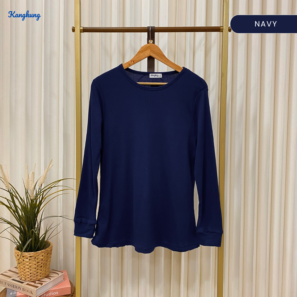 Lessy Ribbed-Textured Pullover Shirt - KK113