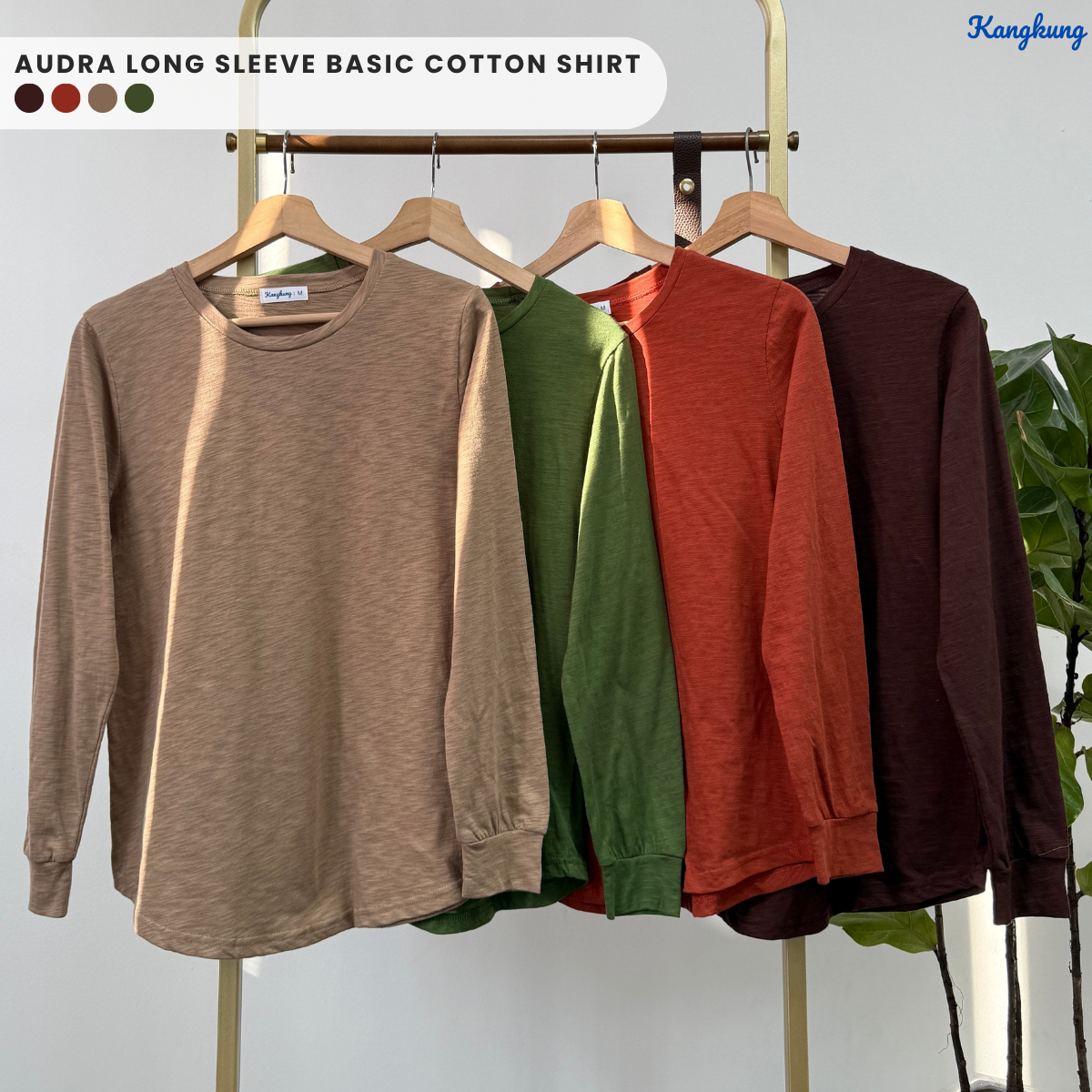 KANGKUNG AUDRA KEMEJA KAPAS ASAS LENGAN PANJANG - KK116