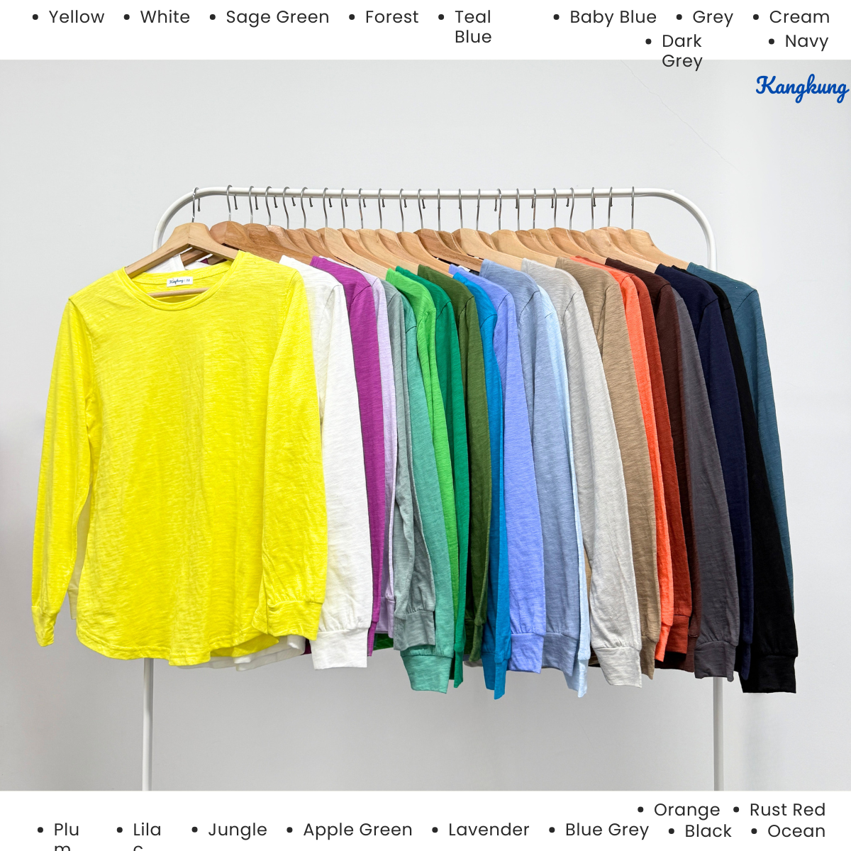 KANGKUNG AUDRA KEMEJA KAPAS ASAS LENGAN PANJANG - KK116