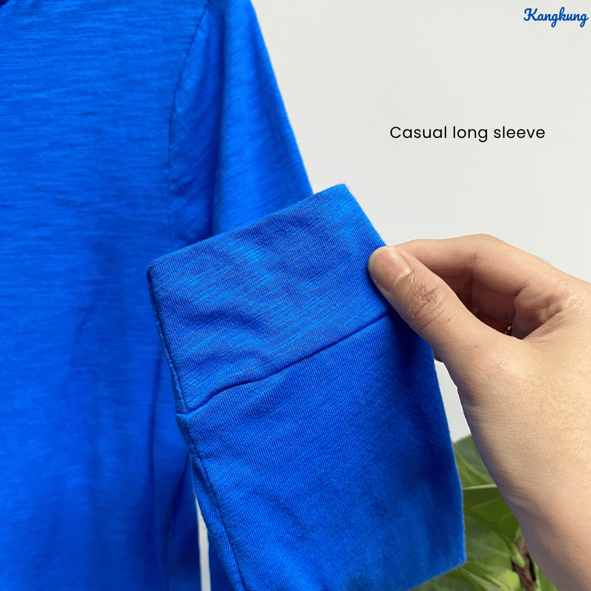 KANGKUNG IKINA KEMEJA KASUAL LEHER V-BULAT - KK120 BAJU WANITA