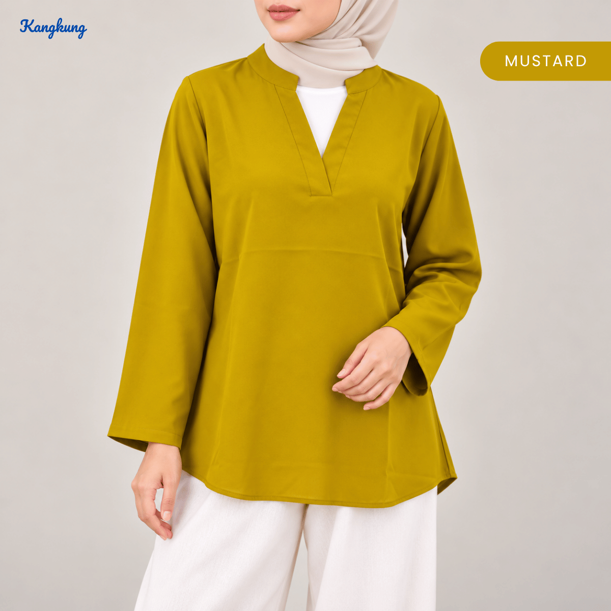KANGKUNG MARISA KASUAL WOMEN PLAIN BLOUSE LONG SLEEVE - KK121