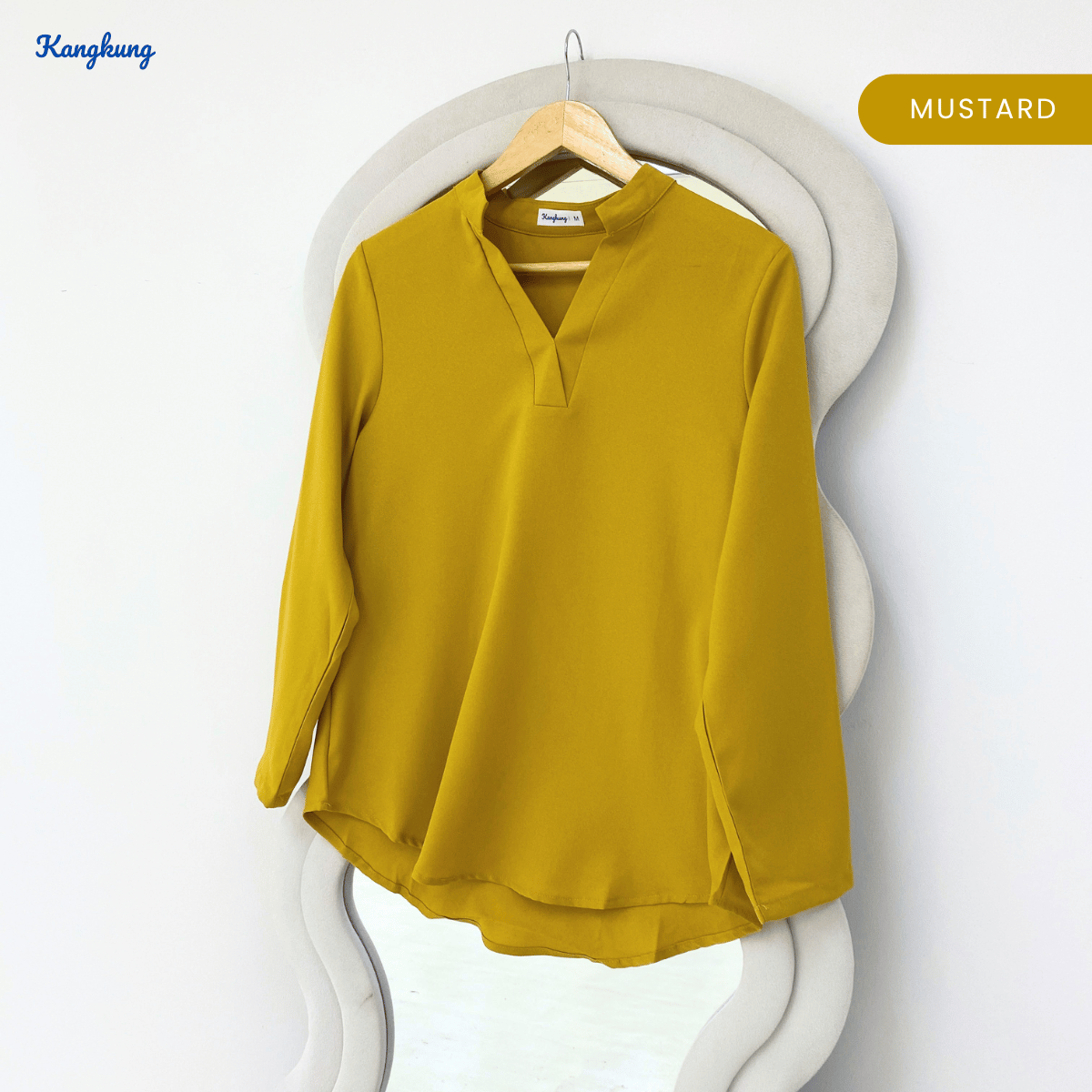 KANGKUNG MUNA KASUAL WOMEN PLAIN BLOUSE LONG SLEEVE - KK121