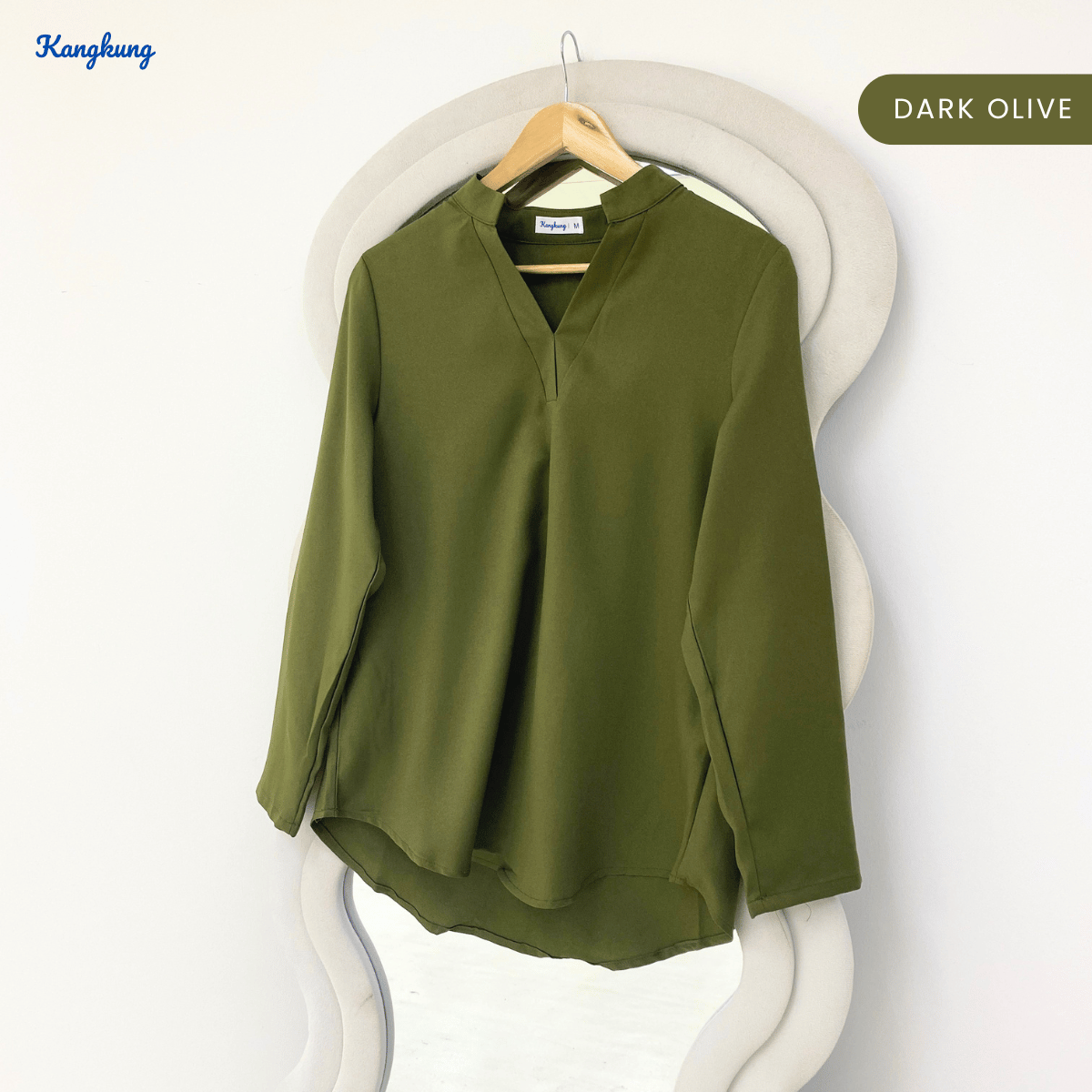 KANGKUNG MUNA KASUAL WOMEN PLAIN BLOUSE LONG SLEEVE - KK121