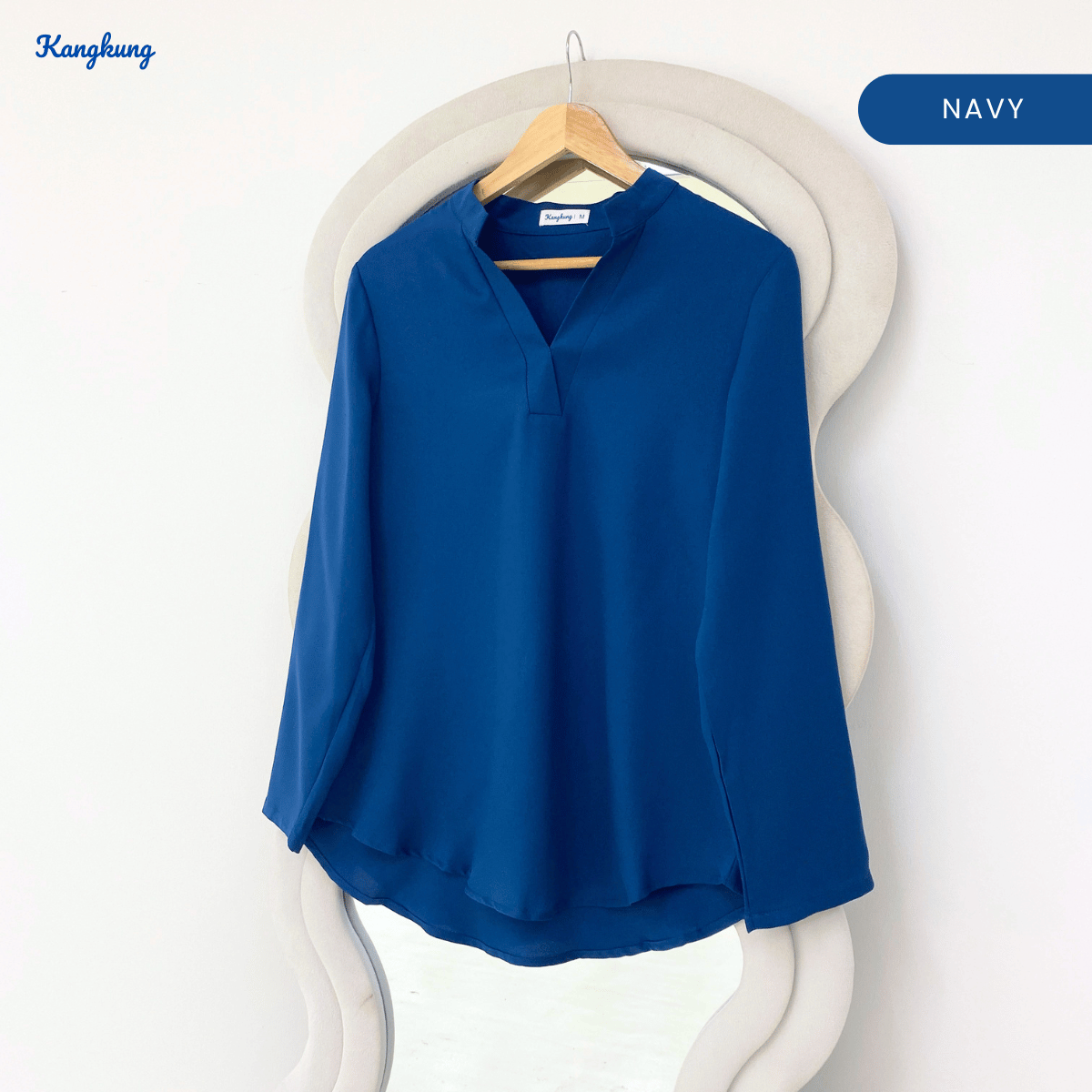 KANGKUNG MUNA KASUAL WOMEN PLAIN BLOUSE LONG SLEEVE - KK121