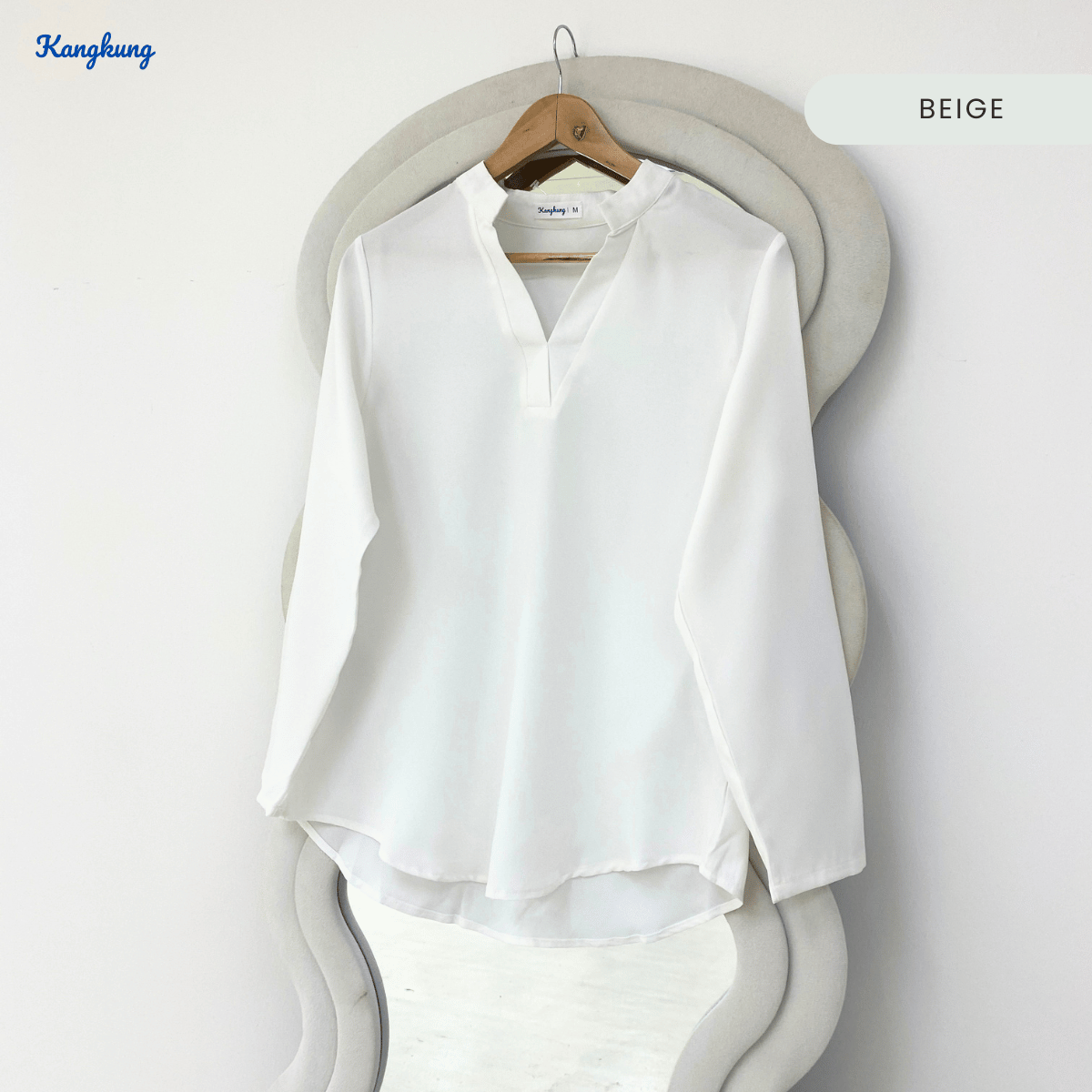 KANGKUNG MUNA KASUAL WOMEN PLAIN BLOUSE LONG SLEEVE - KK121