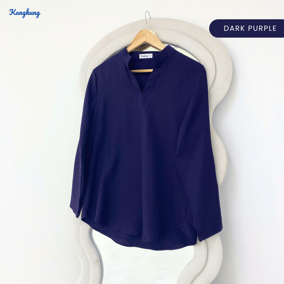 KANGKUNG MUNA KASUAL WOMEN PLAIN BLOUSE LONG SLEEVE - KK121