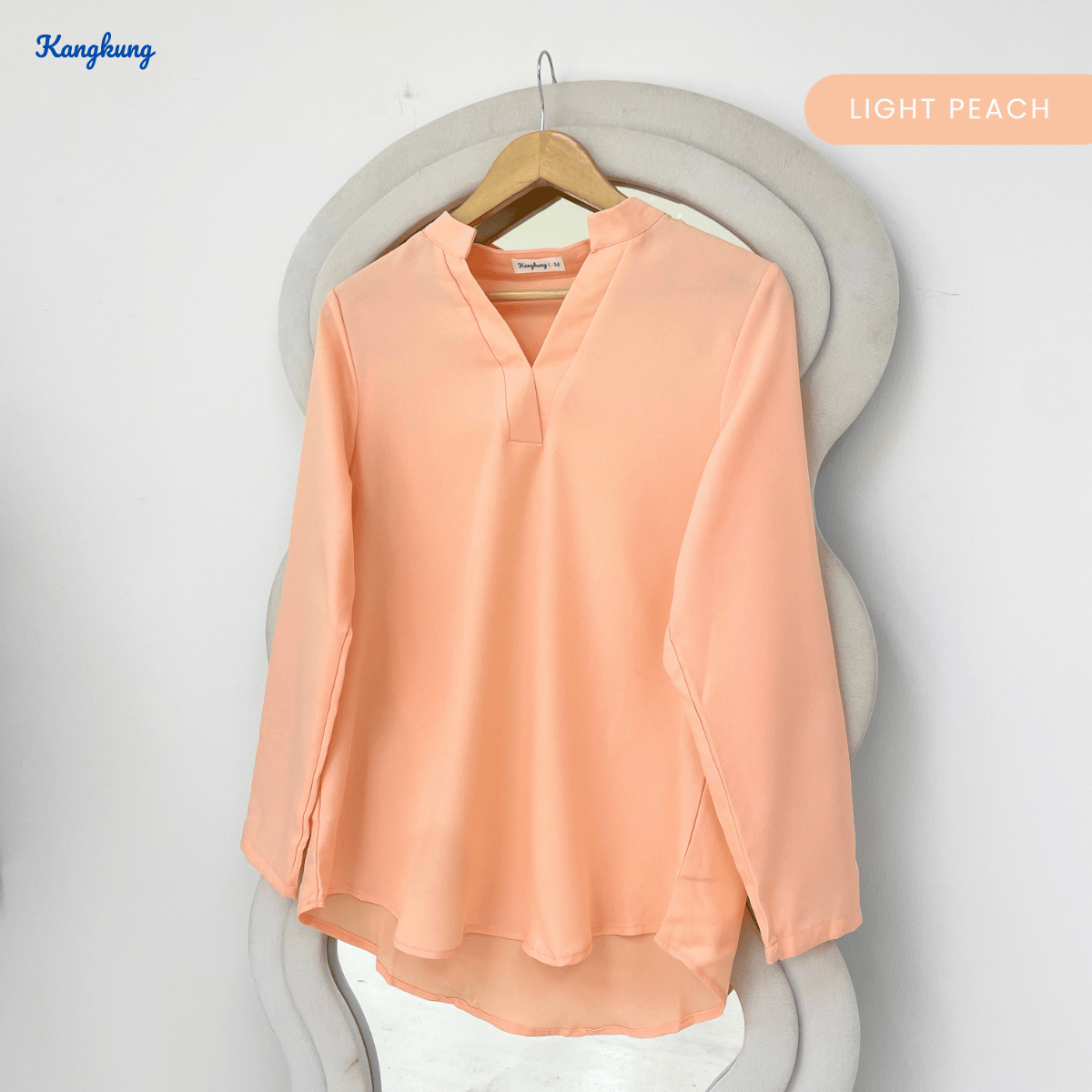 KANGKUNG MUNA KASUAL WOMEN PLAIN BLOUSE LONG SLEEVE - KK121
