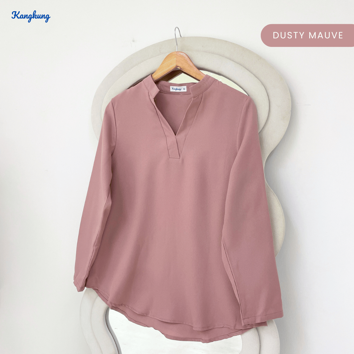 KANGKUNG MUNA KASUAL WOMEN PLAIN BLOUSE LONG SLEEVE - KK121