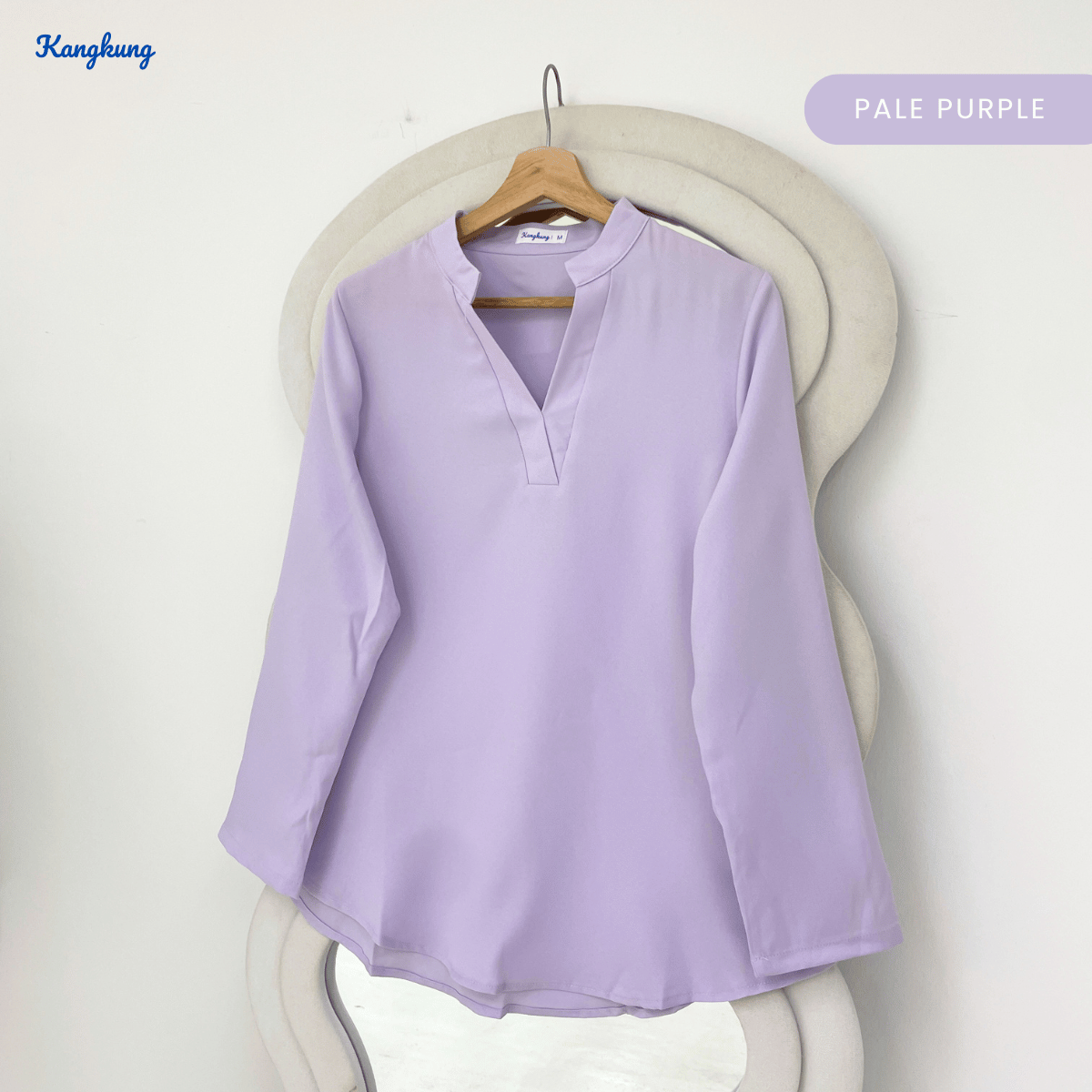 KANGKUNG MUNA KASUAL WOMEN PLAIN BLOUSE LONG SLEEVE - KK121