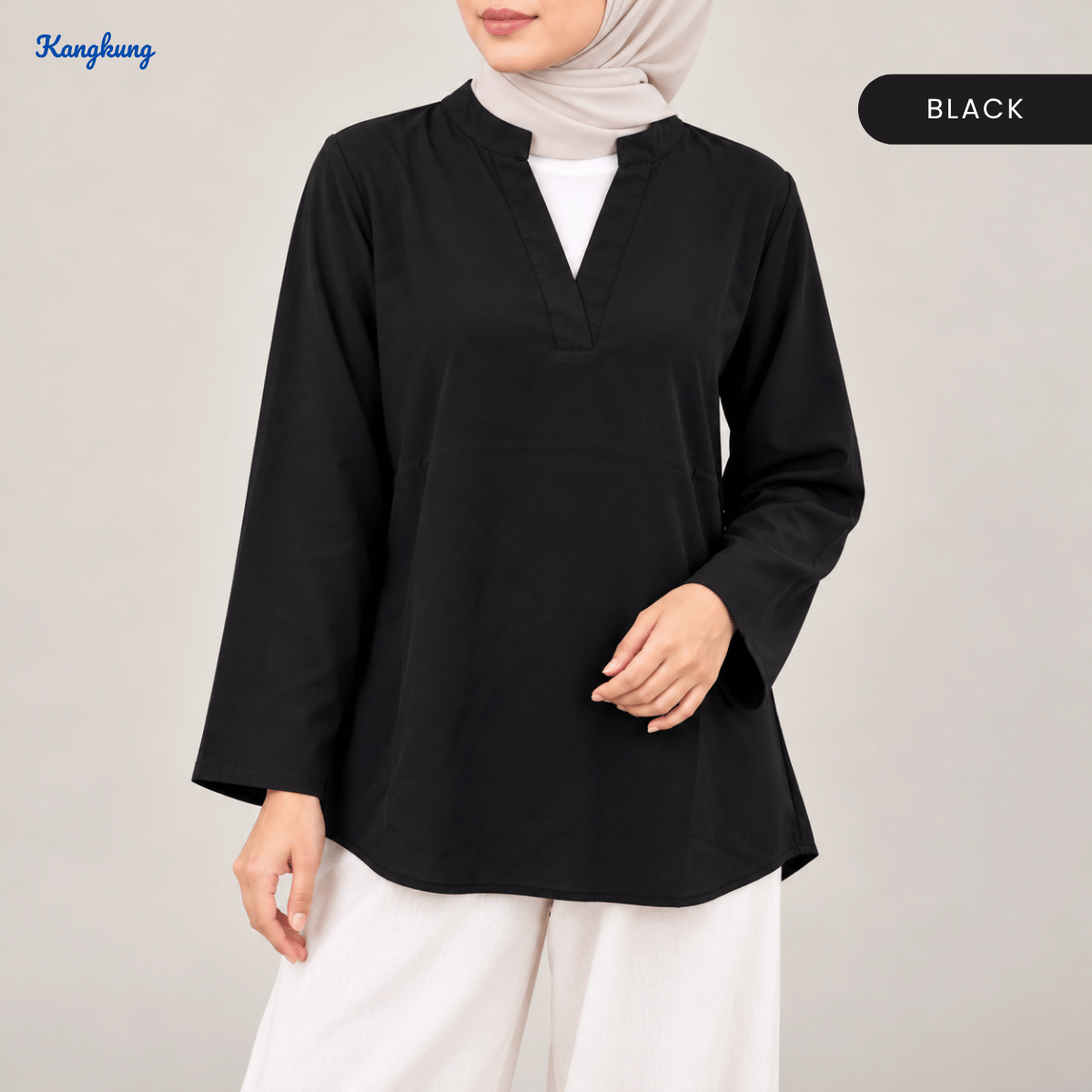 KANGKUNG MARISA KASUAL WOMEN PLAIN BLOUSE LONG SLEEVE - KK121
