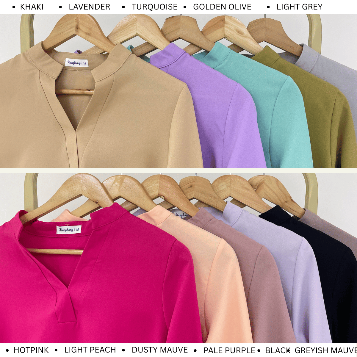 KANGKUNG MUNA KASUAL WOMEN PLAIN BLOUSE LONG SLEEVE - KK121