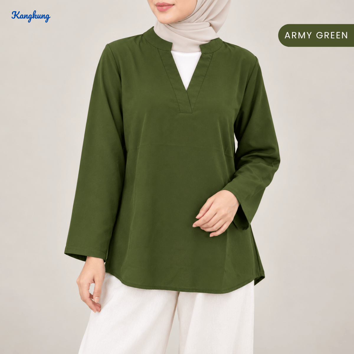 KANGKUNG MARISA KASUAL WOMEN PLAIN BLOUSE LONG SLEEVE - KK121