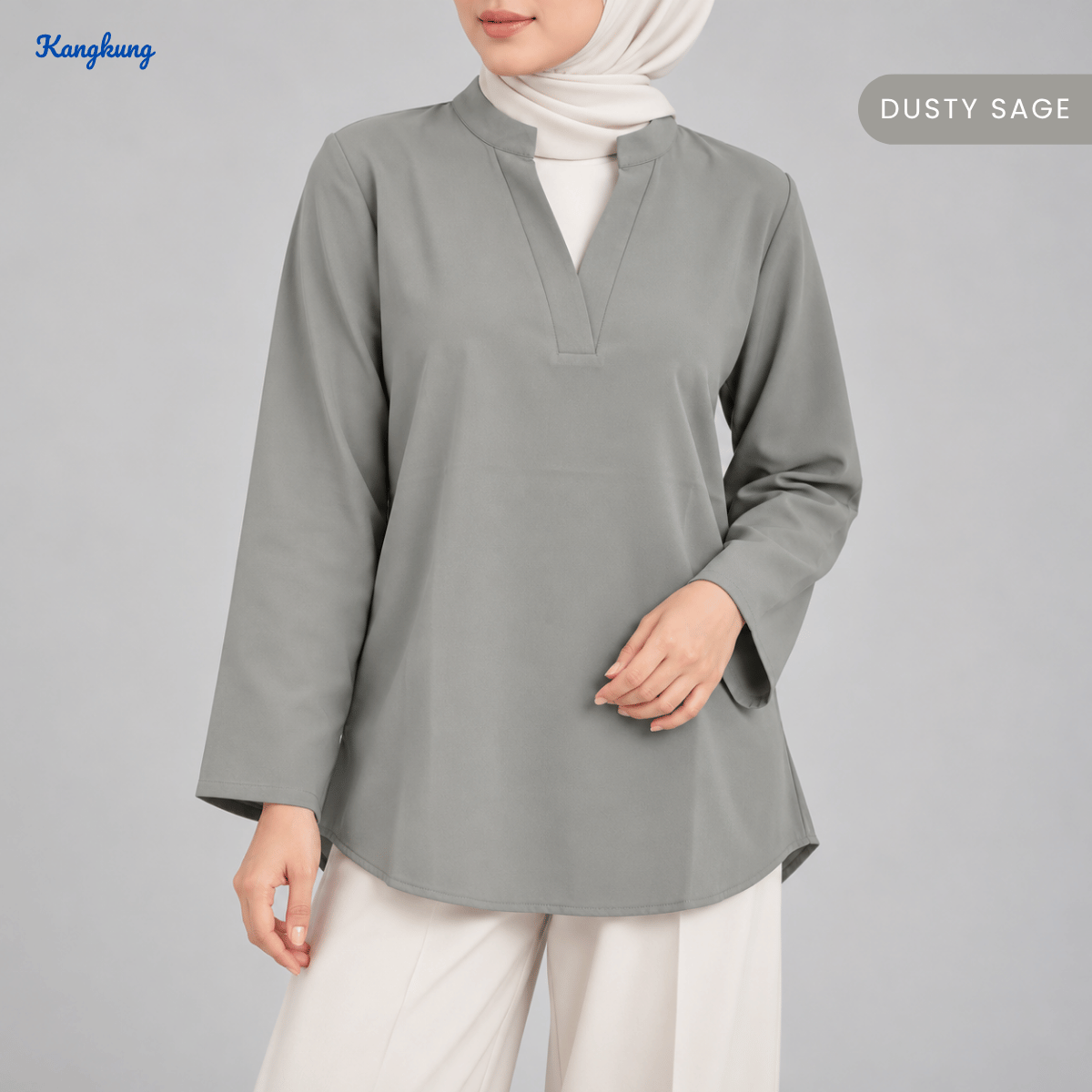 KANGKUNG MARISA KASUAL WOMEN PLAIN BLOUSE LONG SLEEVE - KK121