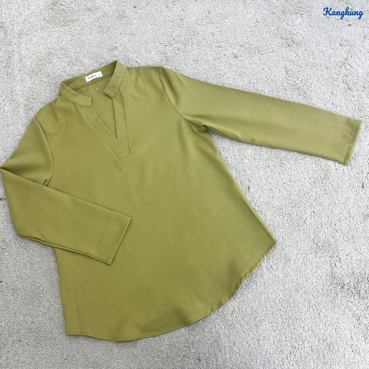 KANGKUNG MUNA KASUAL WOMEN PLAIN BLOUSE LONG SLEEVE - KK121