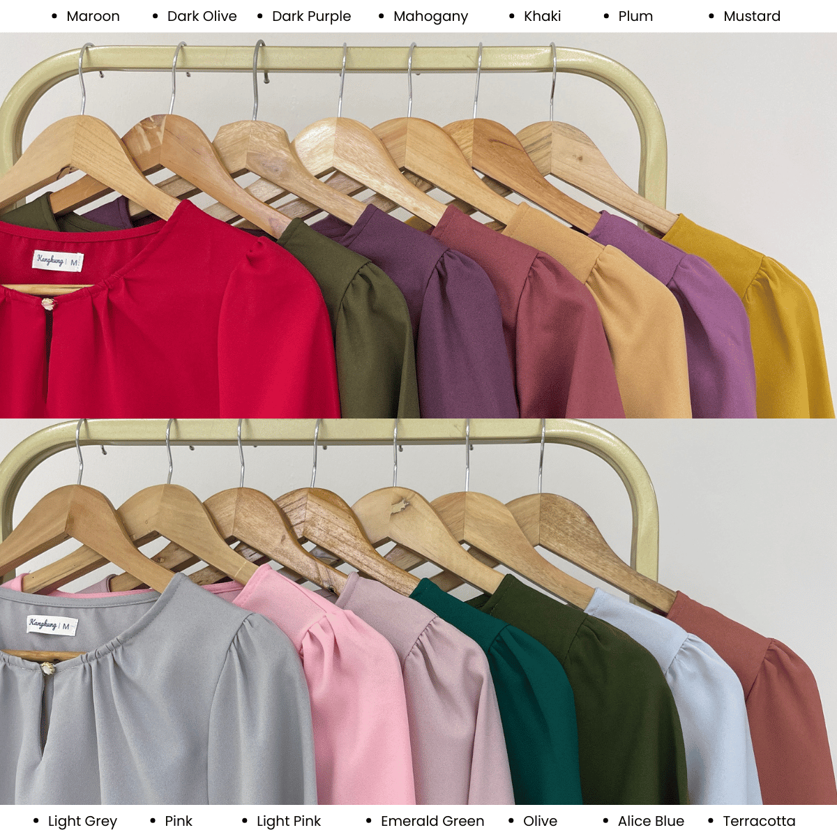 KANGKUNG MARYAM ELEGANT PUFF SLEEVE MODEST BLOUSE - KK122