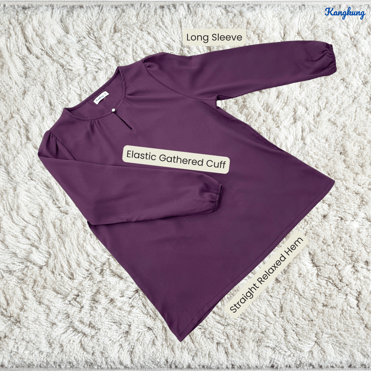 KANGKUNG MARYAM ELEGANT PUFF SLEEVE MODEST BLOUSE - KK122