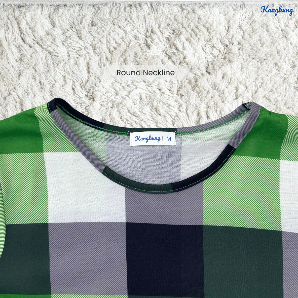 KANGKUNG ASIAH DAILY RELAXED CHECKERED BLOUSE - KK123 (GN295)
