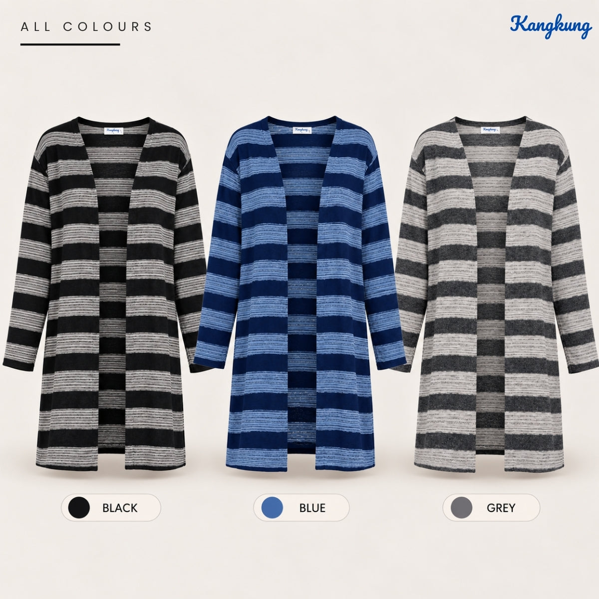 ZUCCA ANNISA CASUAL COMFY OPEN CARDIGAN - KK126