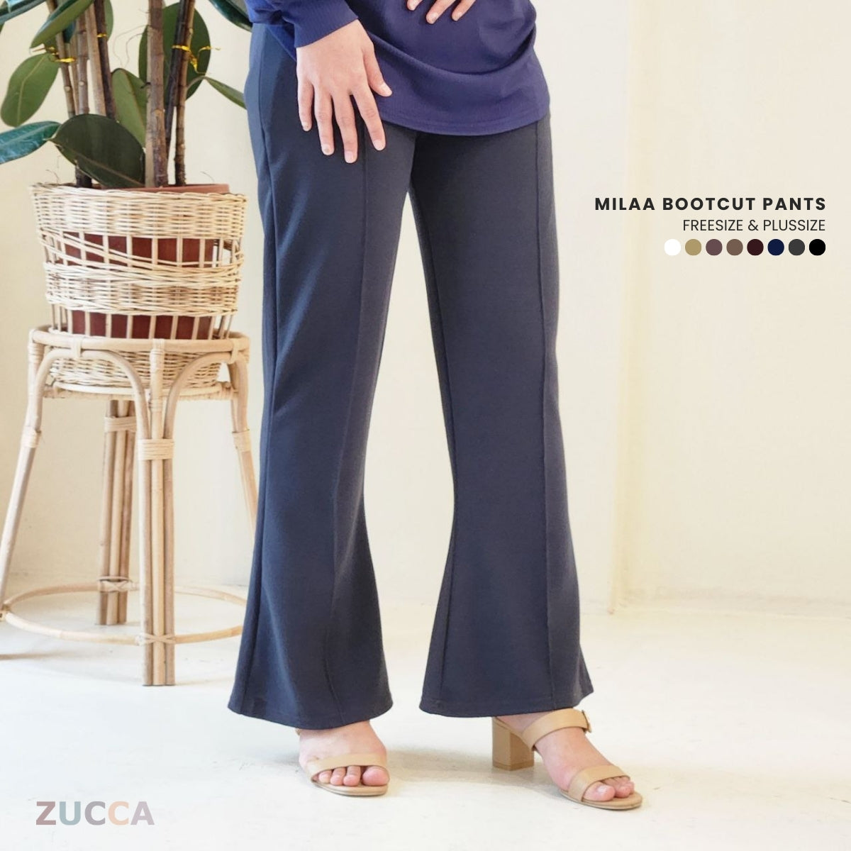 ZUCCA Milaa Bootcut Stretchable Pants L010/018205/00621