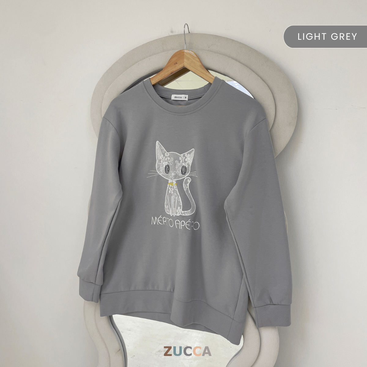 ZUCCA LAVEENA SWEET CAT CASUAL SWEATSHIRT - MA151