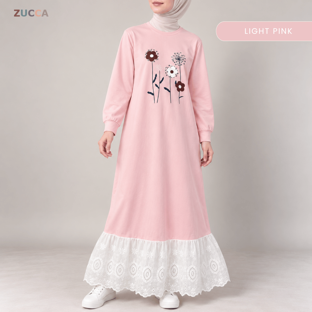 ZUCCA QASEH FLORAL LACE LONG SLEEVE MAXI DRESS - MA263