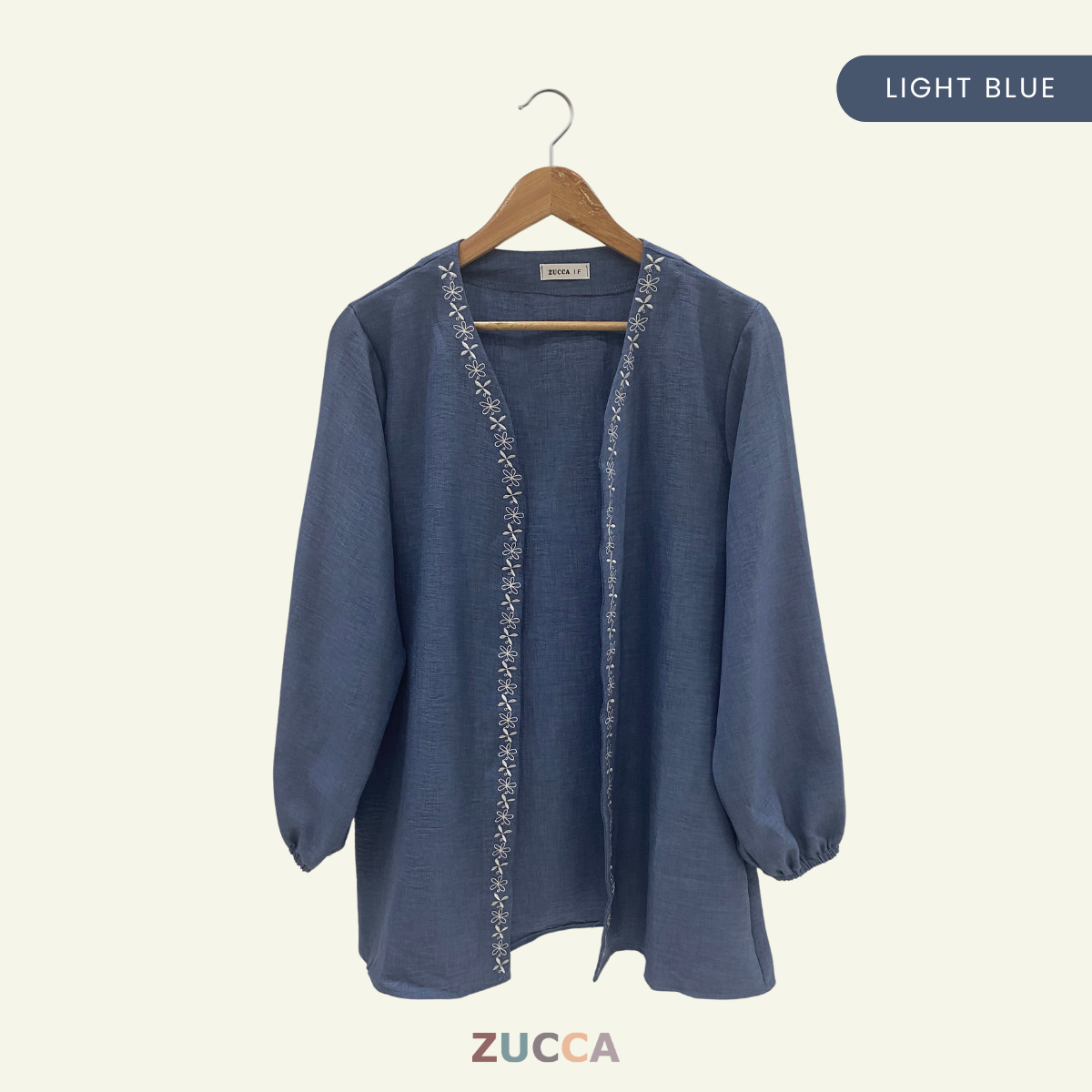ZUCCA ESKA COTTON EMBROIDERY LONG CARDIGAN - DM201