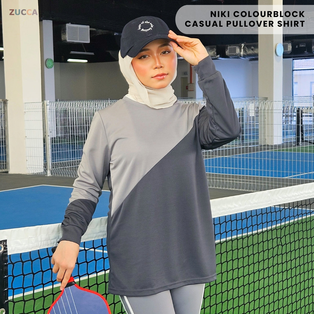 ZUCCA NIKI COLOURBLOCK CASUAL PULLOVER SHIRT - MA020 WOMEN BLOUSE