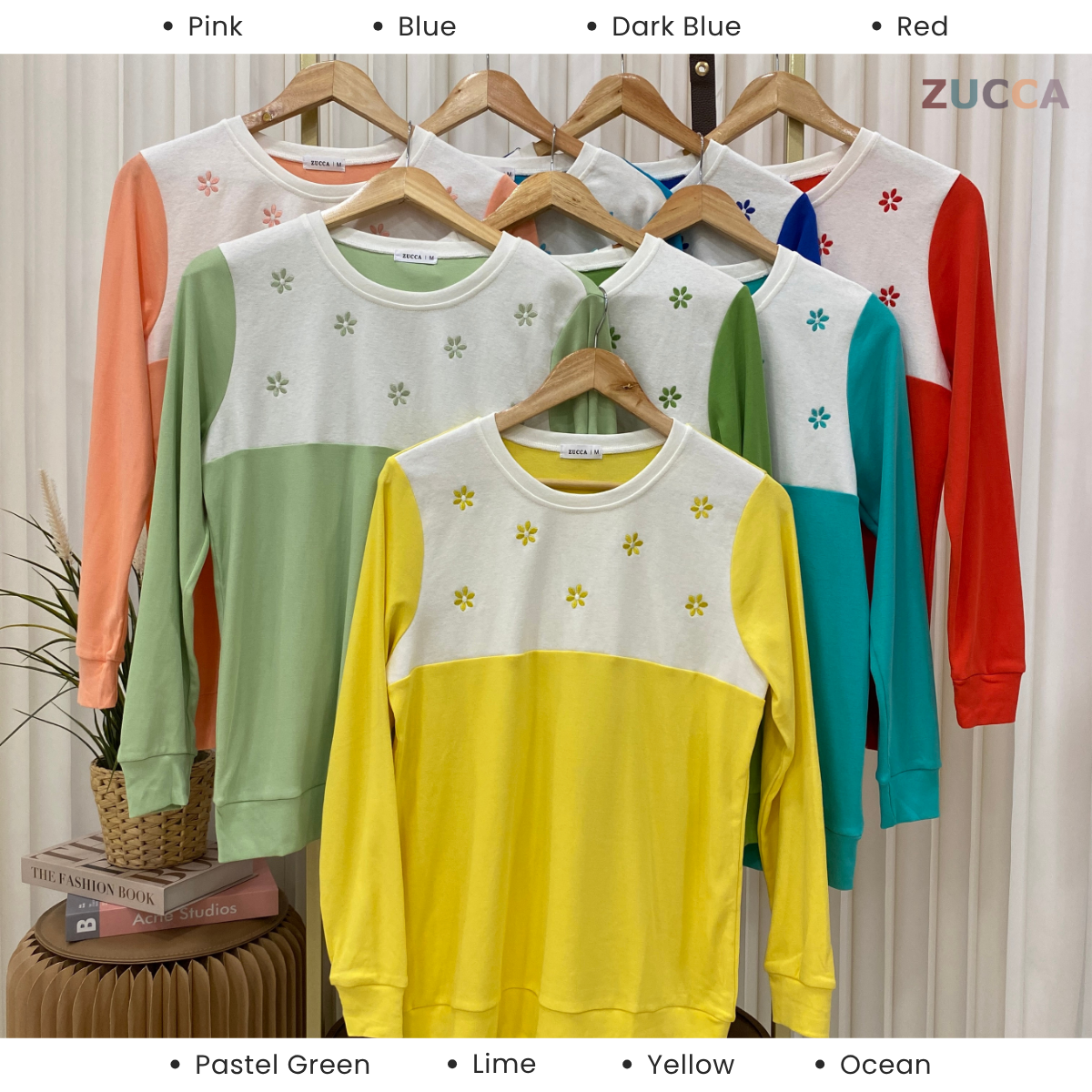 ZUCCA JOANEE BLOUSE LAYERED CANTIK DENGAN SULAMAN FLORAL - MA011