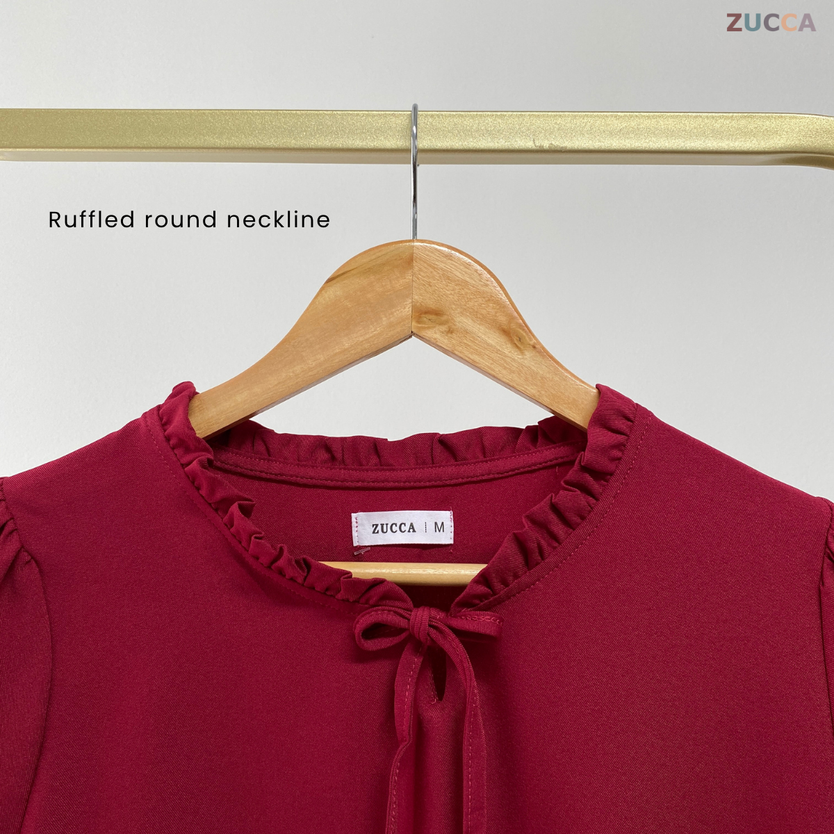 ZUCCA CELIA RUFFLED NECK WOMEN BLOUSE - MA029A BLOUSE WITH TIE-NECK