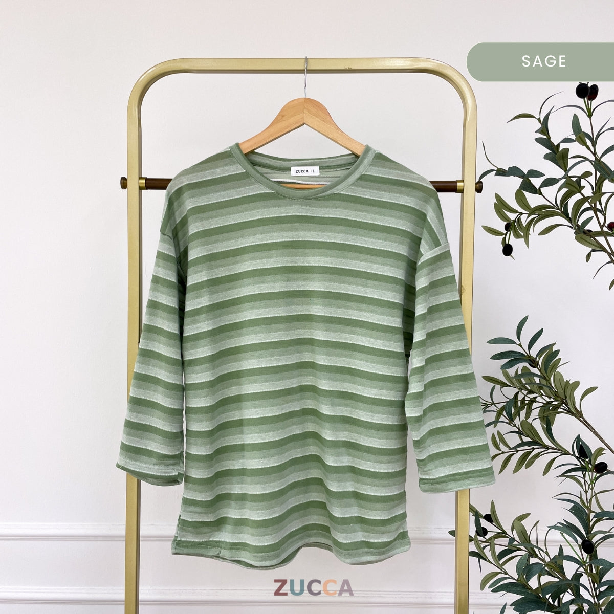 ZUCCA SARI OVERSIZED STRIPED KNIT SHIRT - MA031 DROP SHOULDER LOOSE STYLE