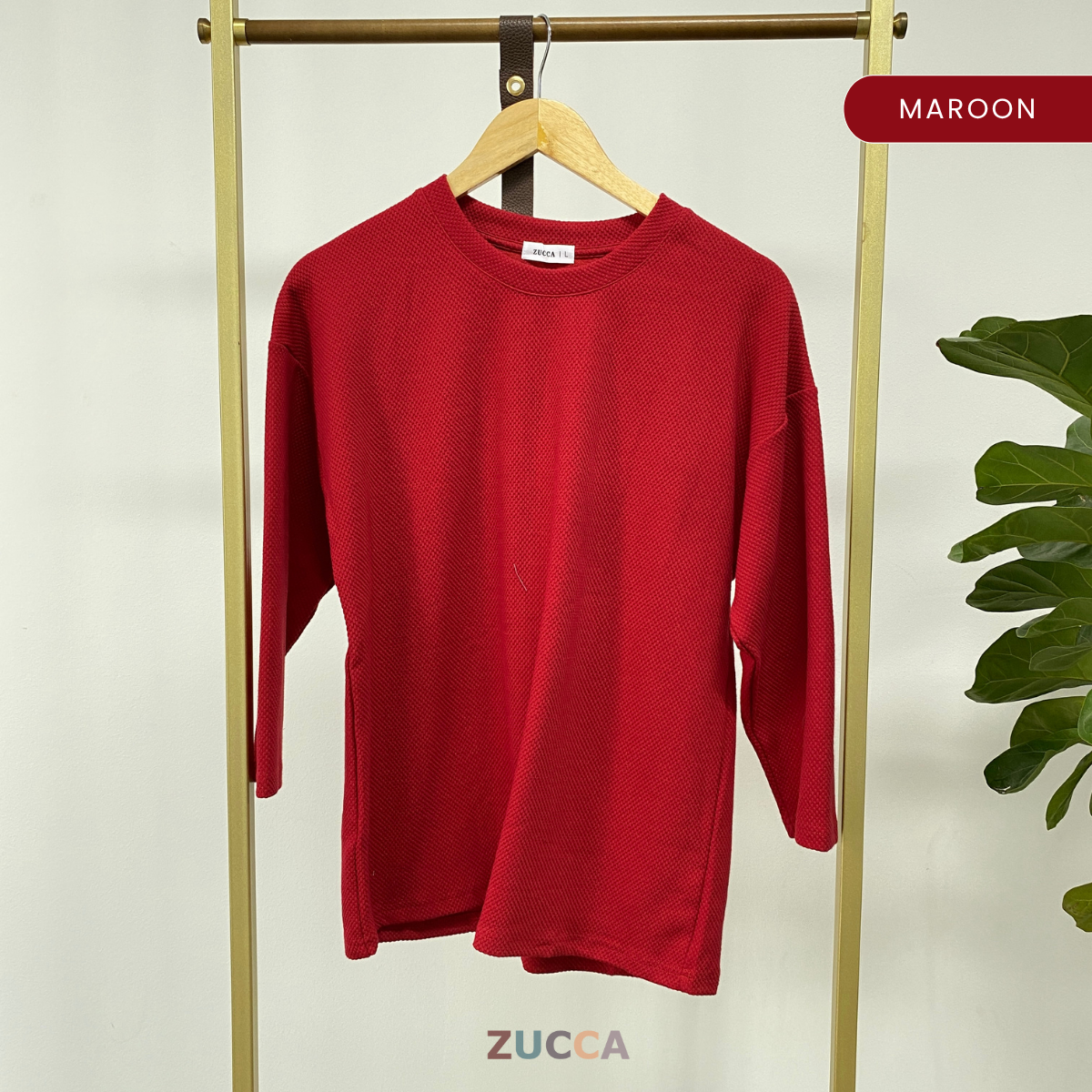 ZUCCA AISHAH TEXTURED KNIT OVERSIZED SHIRT - MA041