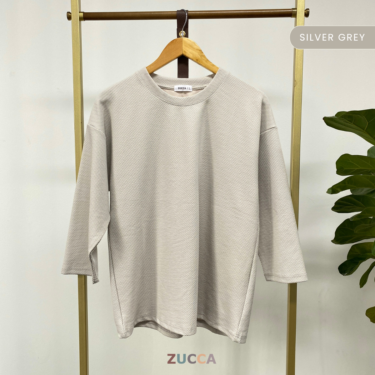 ZUCCA AISHAH TEXTURED KNIT OVERSIZED SHIRT - MA041