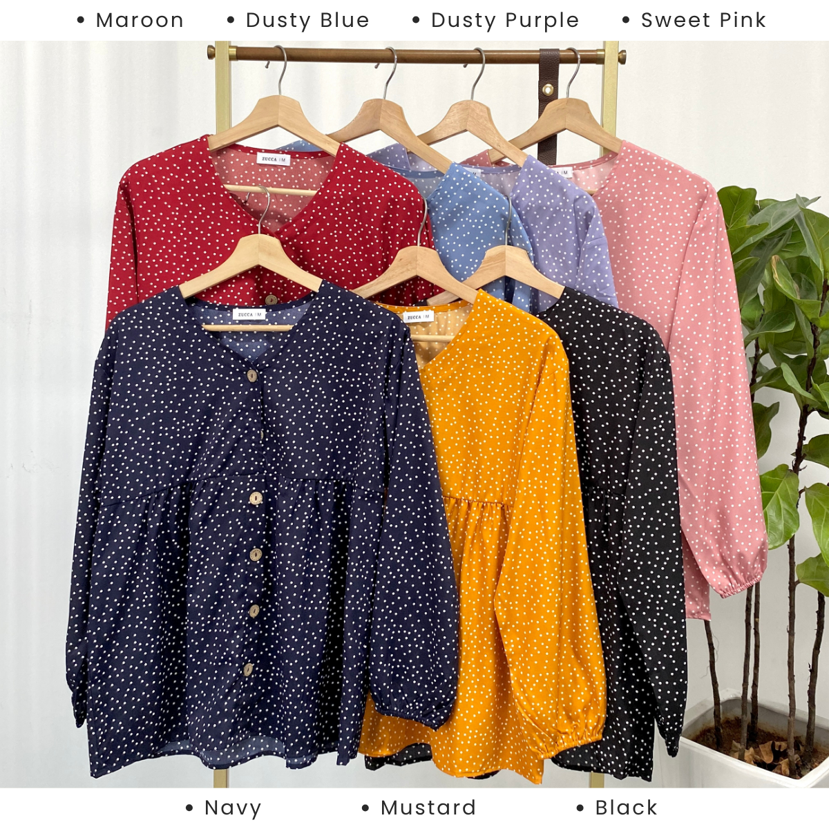 ZUCCA HANINA PRINTED WOMEN BLOUSE - MA042 BAJU WANITA