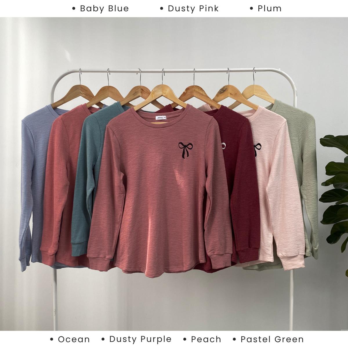 ZUCCA LUWINA EMBROIDERY BOW DETAIL KNIT SHIRT - MA049