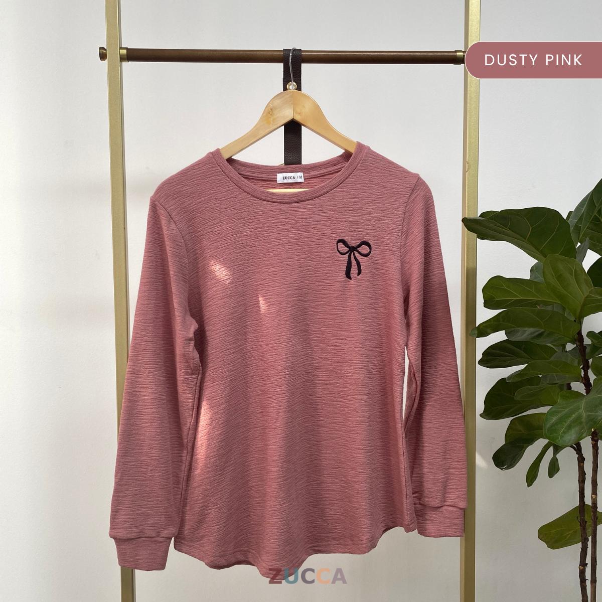 ZUCCA LUWINA EMBROIDERY BOW DETAIL KNIT SHIRT - MA049