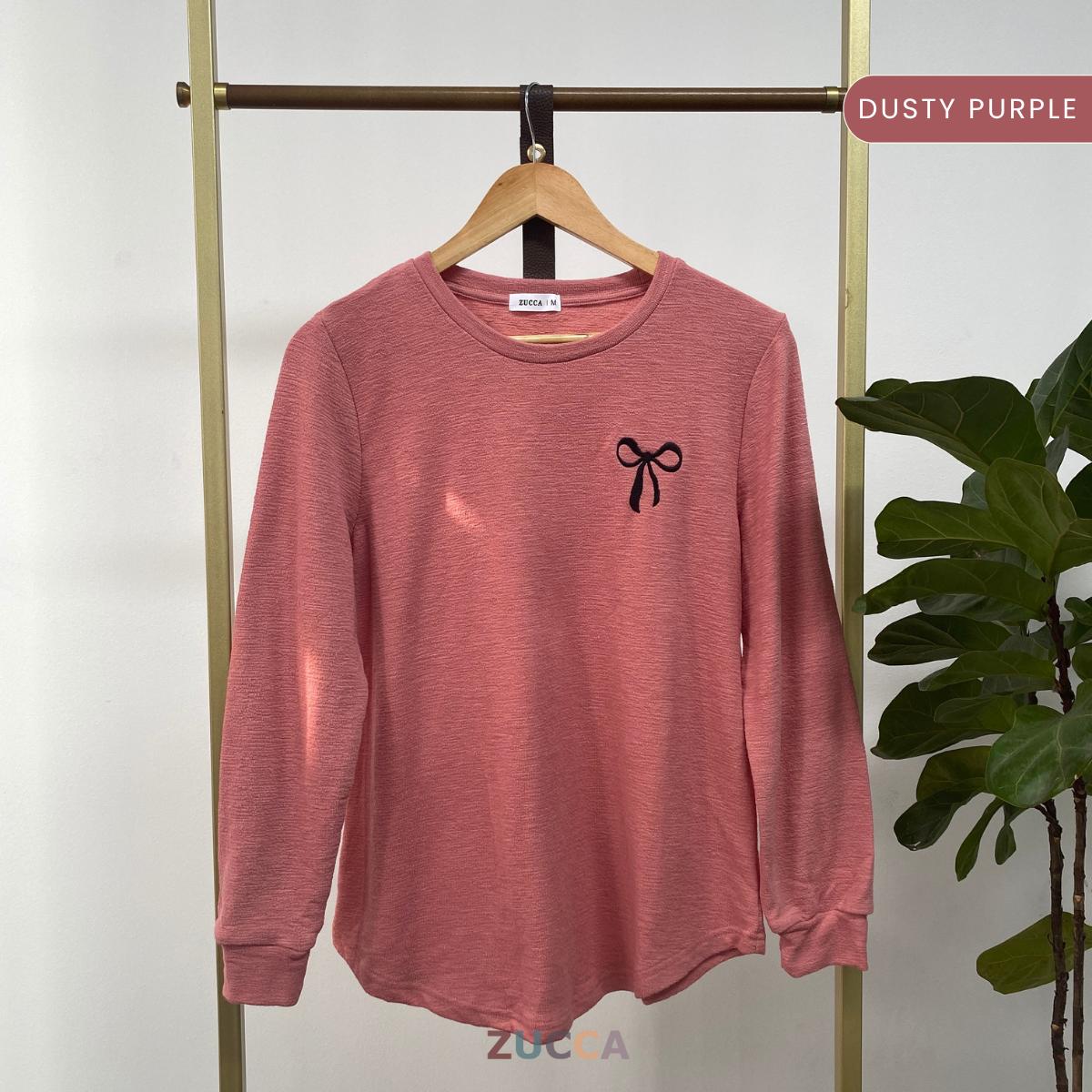 ZUCCA LUWINA EMBROIDERY BOW DETAIL KNIT SHIRT - MA049