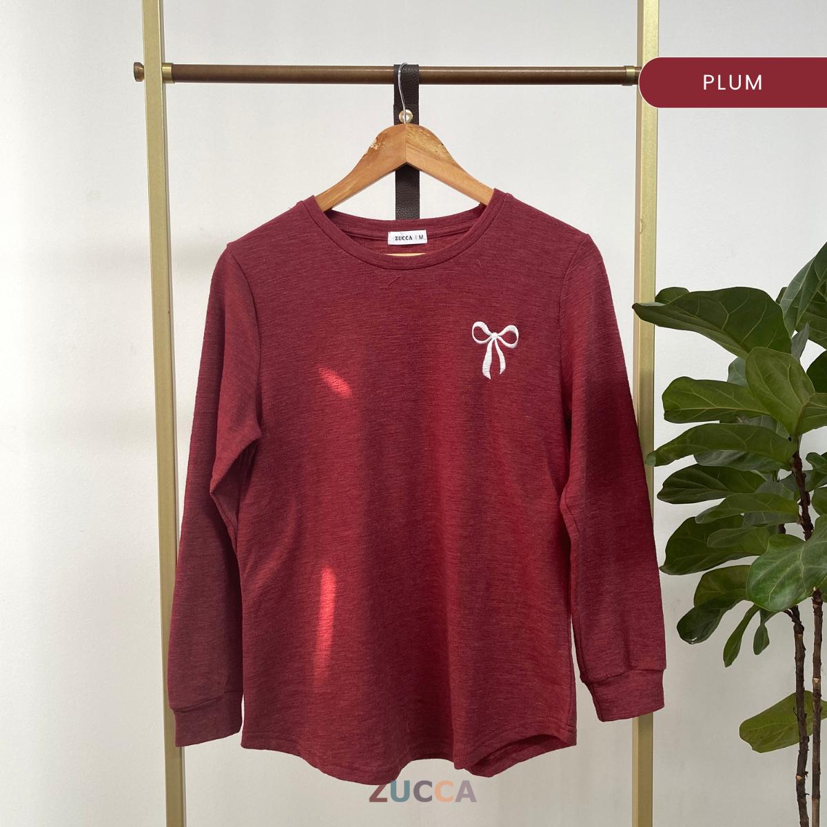 ZUCCA LUWINA EMBROIDERY BOW DETAIL KNIT SHIRT - MA049