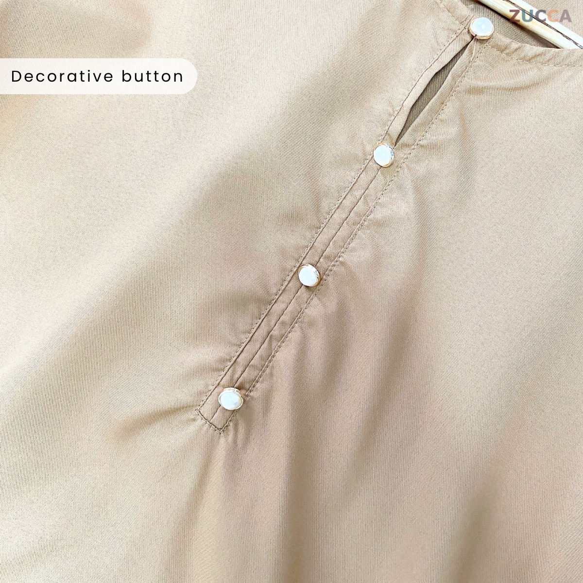 ZUCCA SURAYA PEARL BUTTON SATIN BLOUSE - MA051