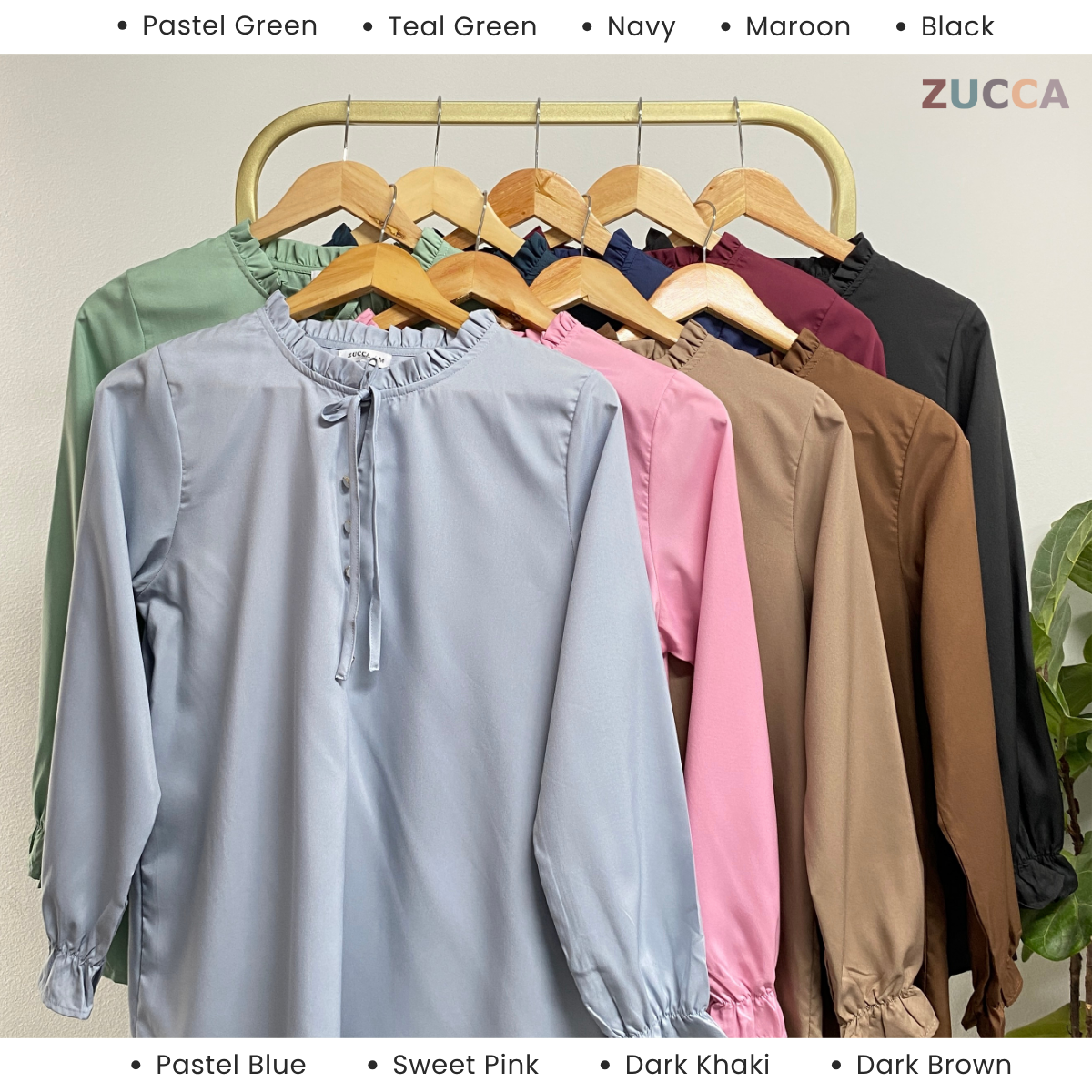 ZUCCA NINIA BLOUS LEHER BERLIPAT TRENDY - MA001