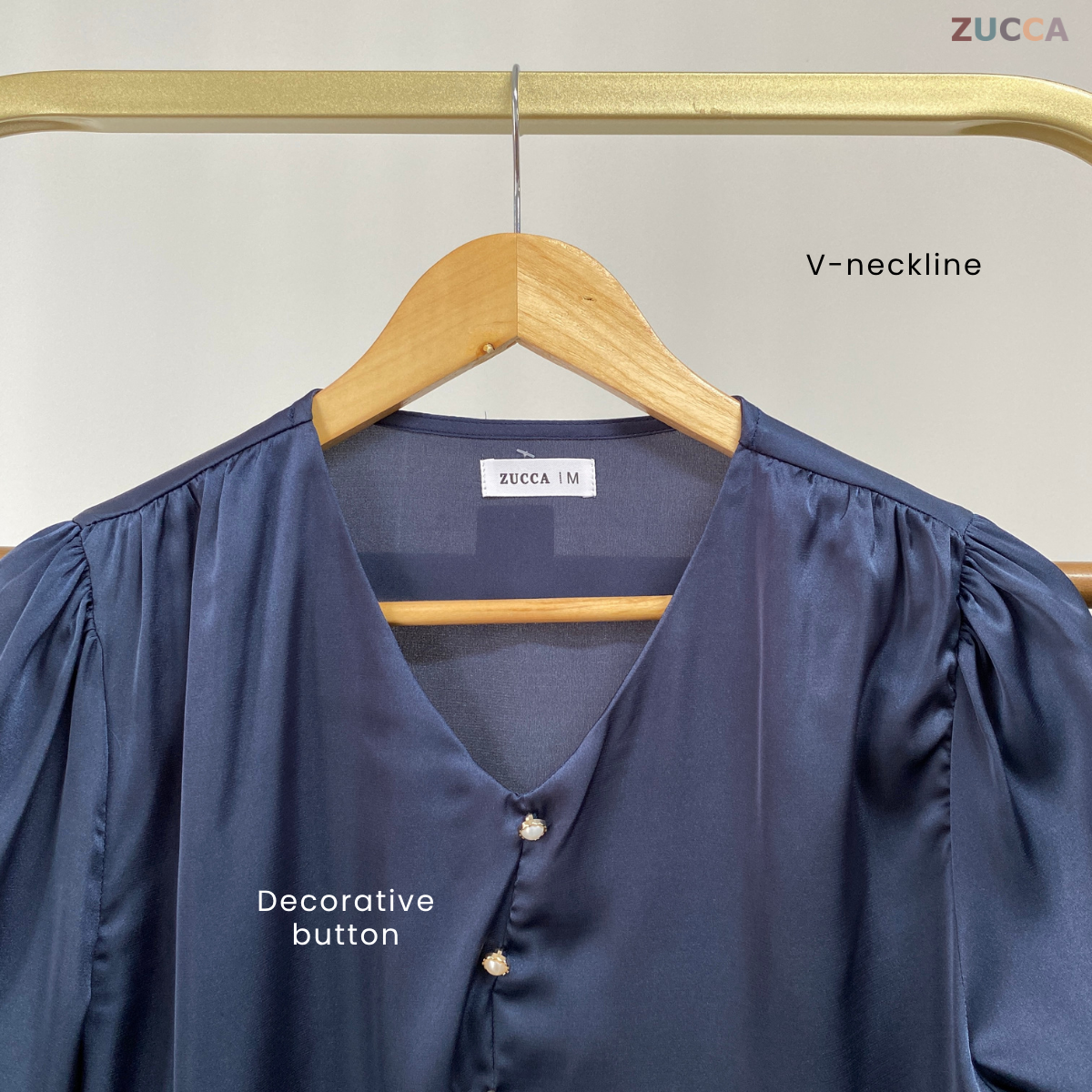 ZUCCA SOLLY PLAIN FULL BUTTON BLOUSE - MA062 KOREAN STYLE