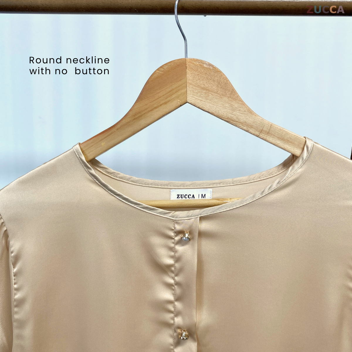 ZUCCA SUHARA ELEGANT SATIN BUTTON BLOUSE - MA063