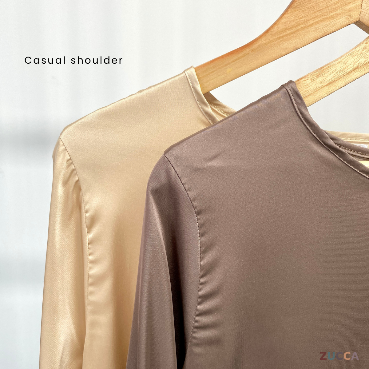 ZUCCA SUHARA ELEGANT SATIN BUTTON BLOUSE - MA063